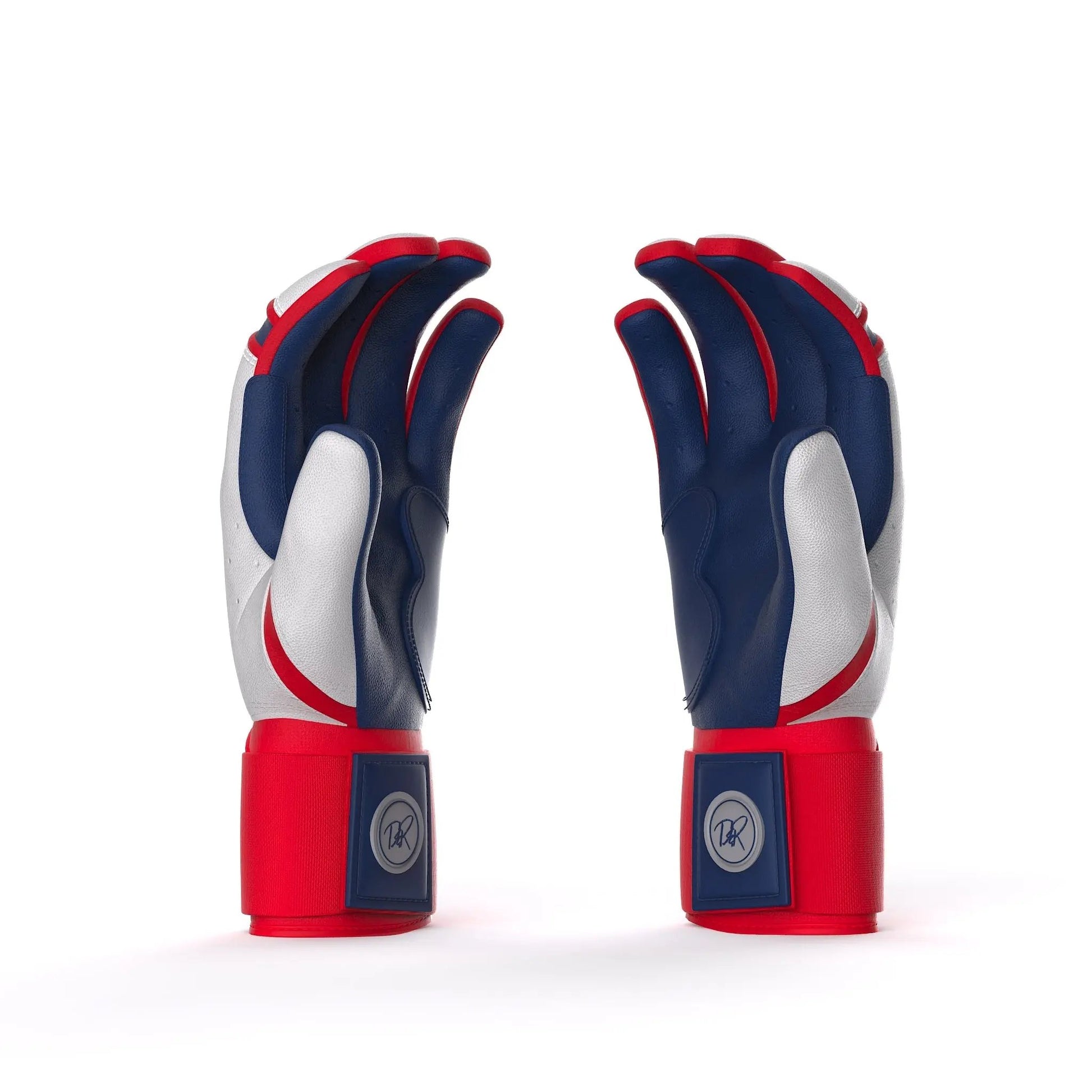 Drip & Rip™ "Baller" Series Premium Leather Long Cuff Batting Glove Flags - Drip & Rip