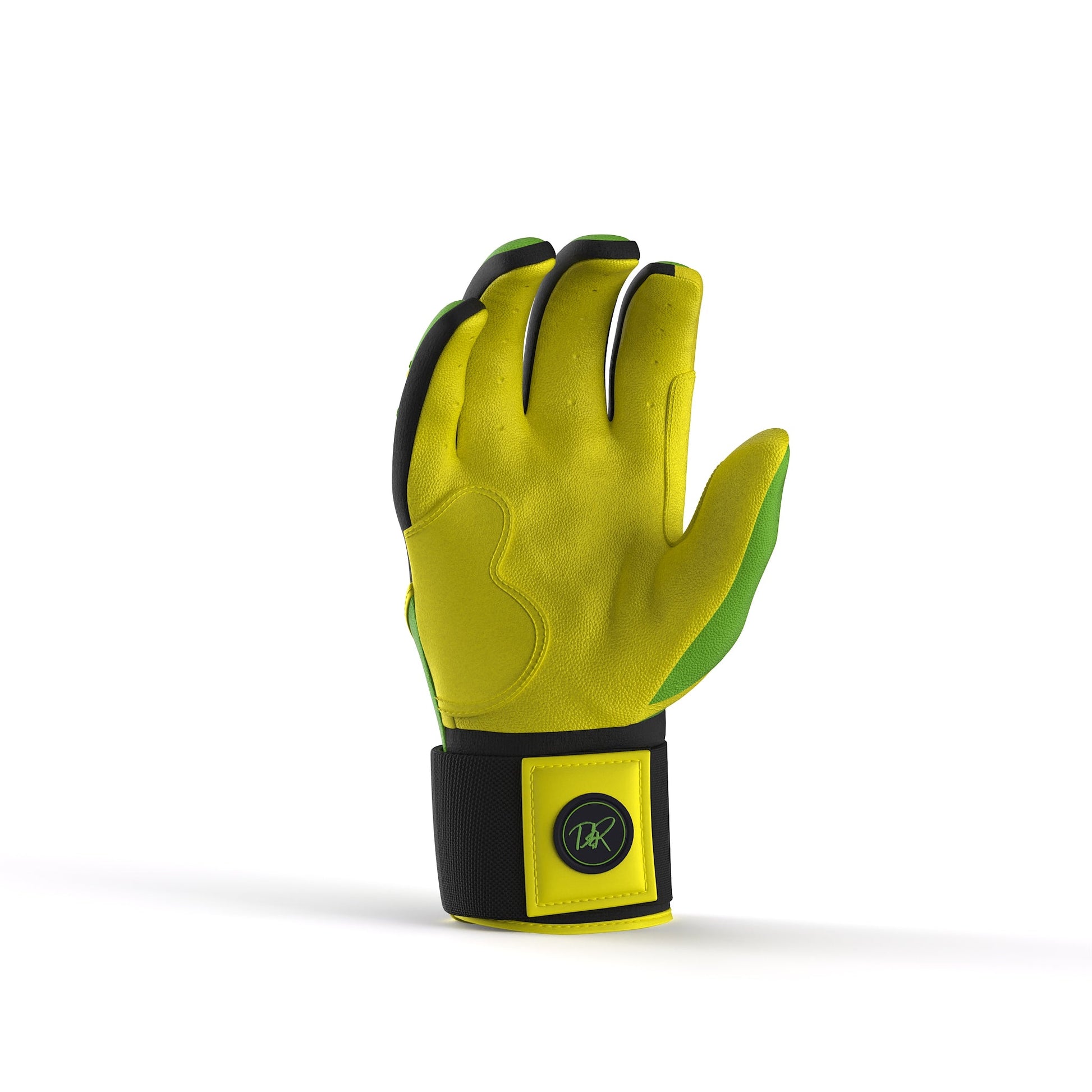 Drip & Rip™ "Baller" Series Premium Leather Long Cuff Batting Glove Limelight - Drip & Rip