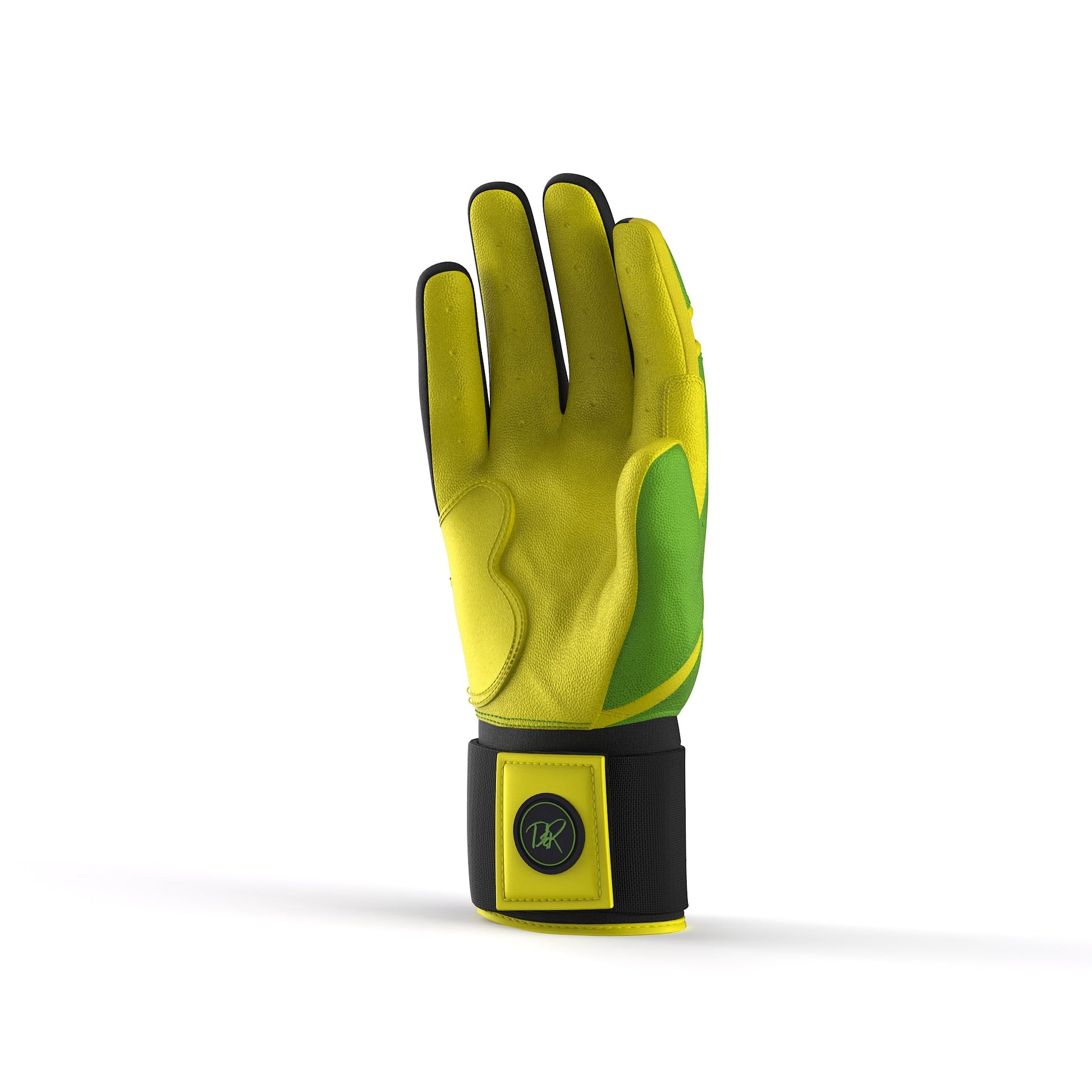 Drip & Rip™ "Baller" Series Premium Leather Long Cuff Batting Glove Limelight - Drip & Rip