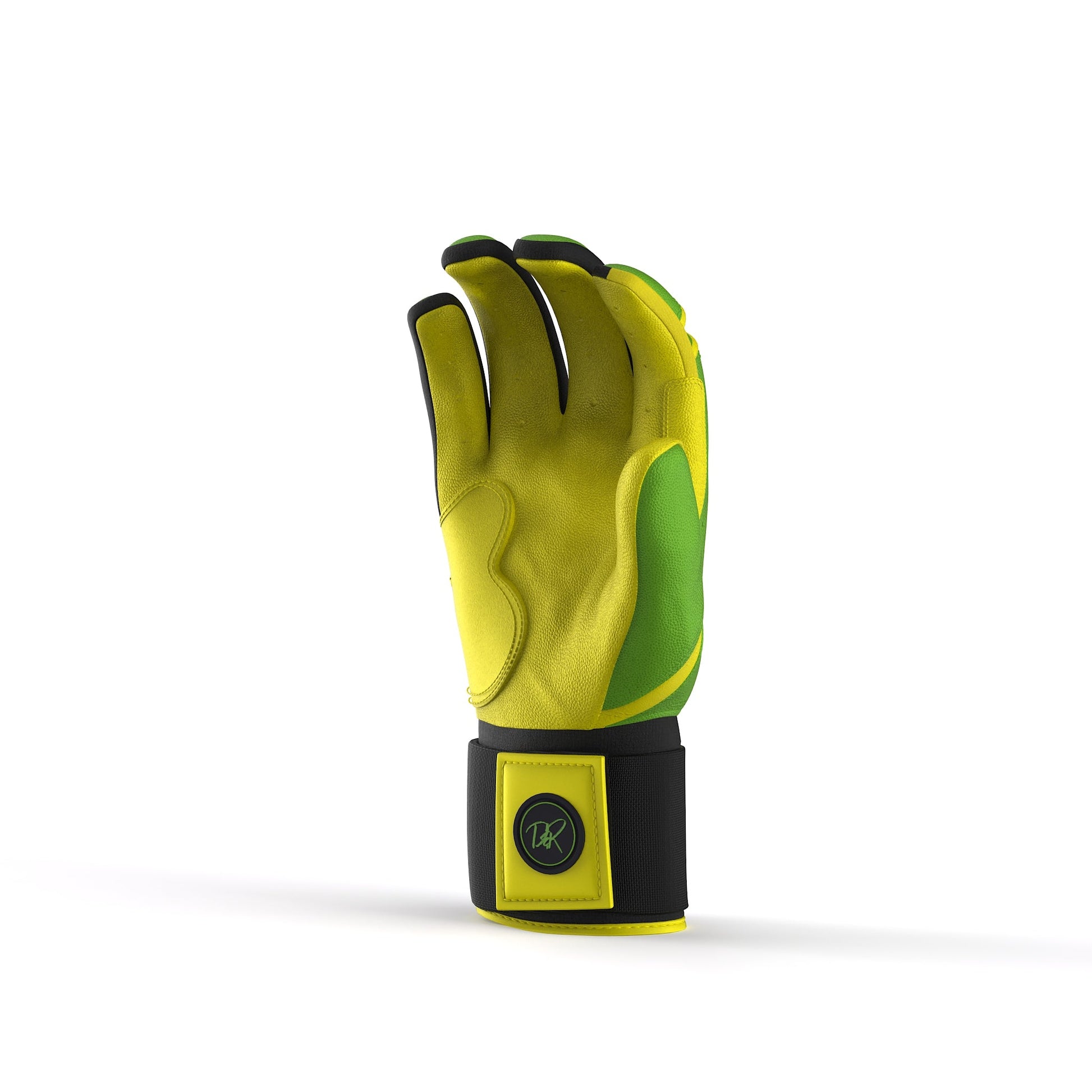 Drip & Rip™ "Baller" Series Premium Leather Long Cuff Batting Glove Limelight - Drip & Rip
