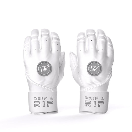 Drip & Rip™ "Baller" Series Premium Leather Long Cuff Batting Glove Specter - Drip & Rip