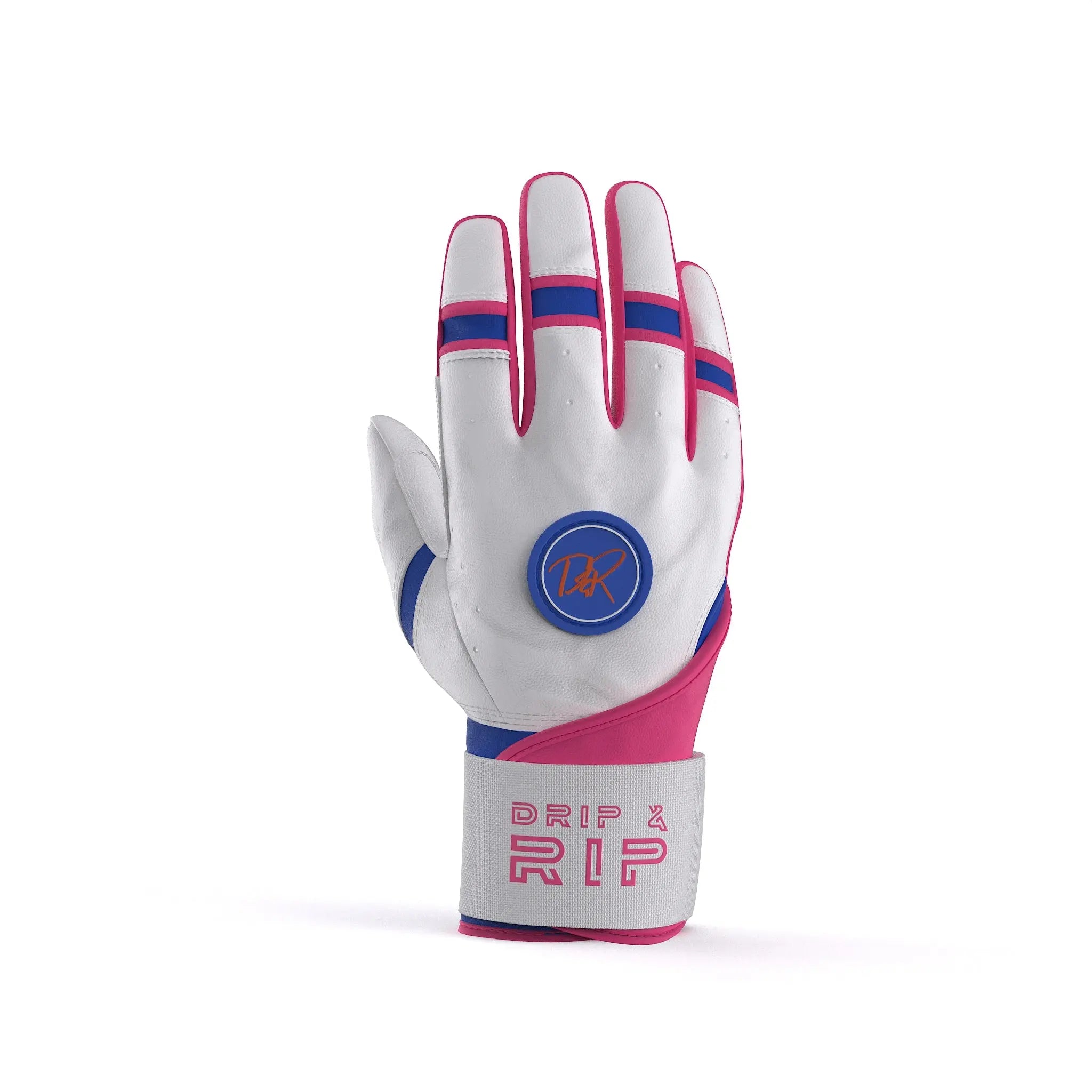 Drip & Rip™ 'Baller' Series Premium Leather Long Cuff Batting Glove South Beach Smoke