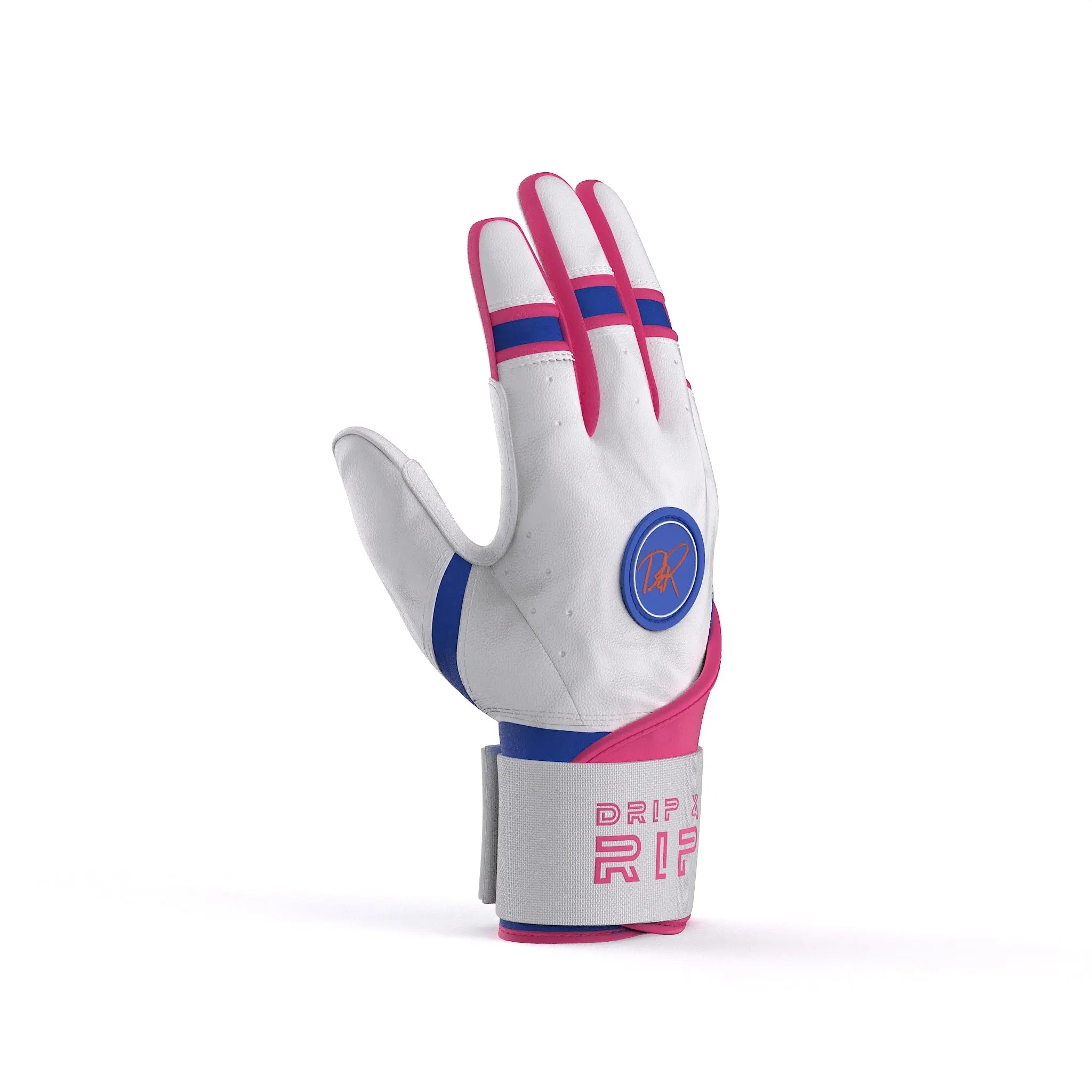 Drip & Rip™ 'Baller' Series Premium Leather Long Cuff Batting Glove South Beach Smoke