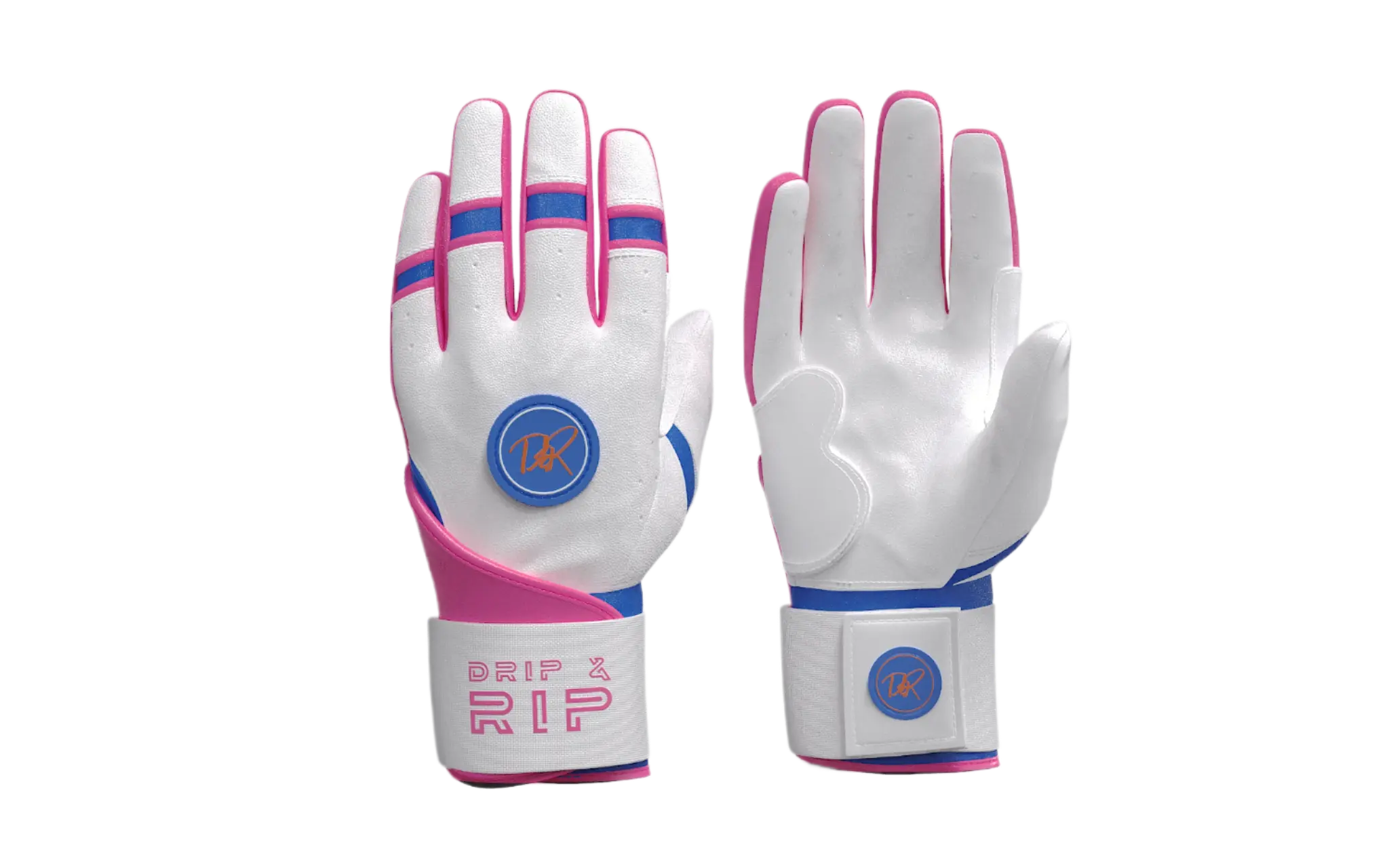 Drip & Rip™ 'Baller' Series Premium Leather Long Cuff Batting Glove South Beach Smoke