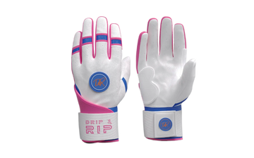 Drip & Rip™ 'Baller' Series Premium Leather Long Cuff Batting Glove South Beach Smoke