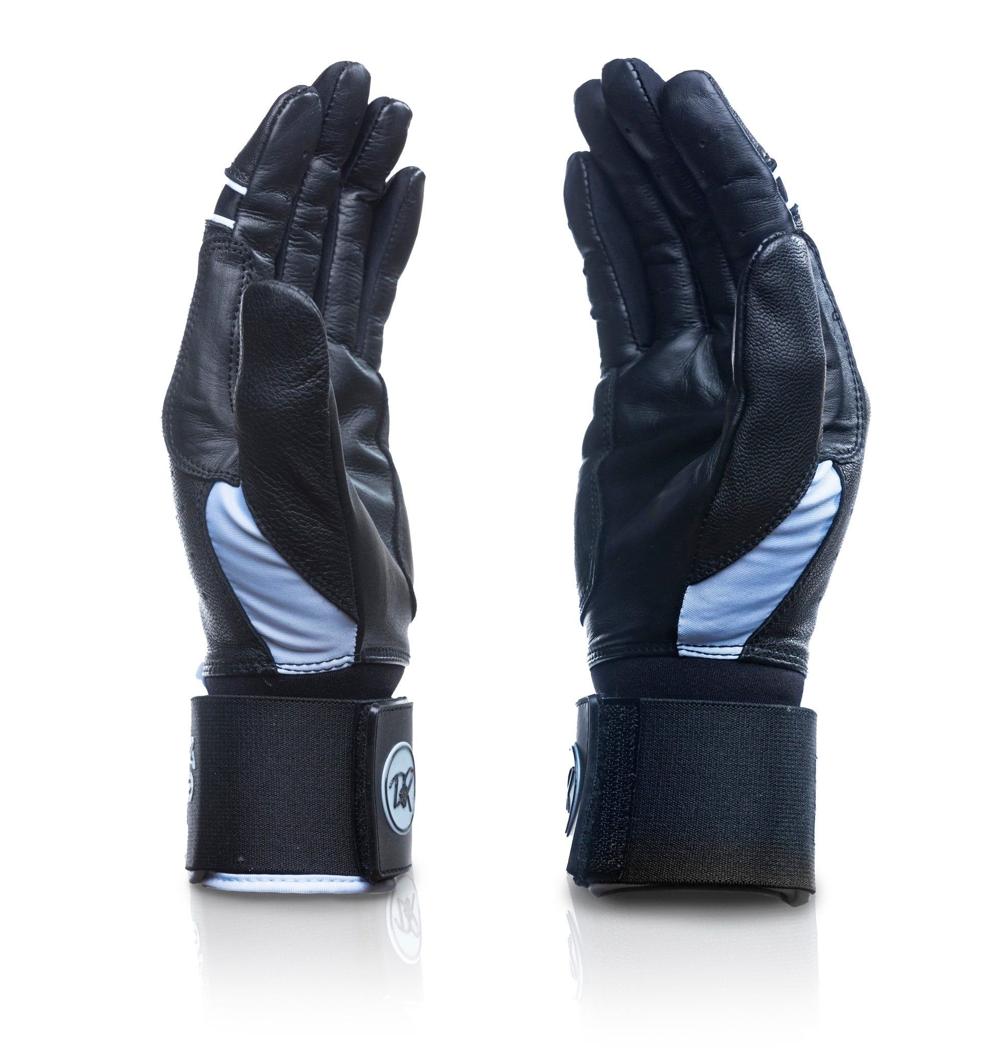 Drip & Rip™ "Baller" Series Premium Leather Long Cuff Batting Glove Black Ice - Drip & Rip