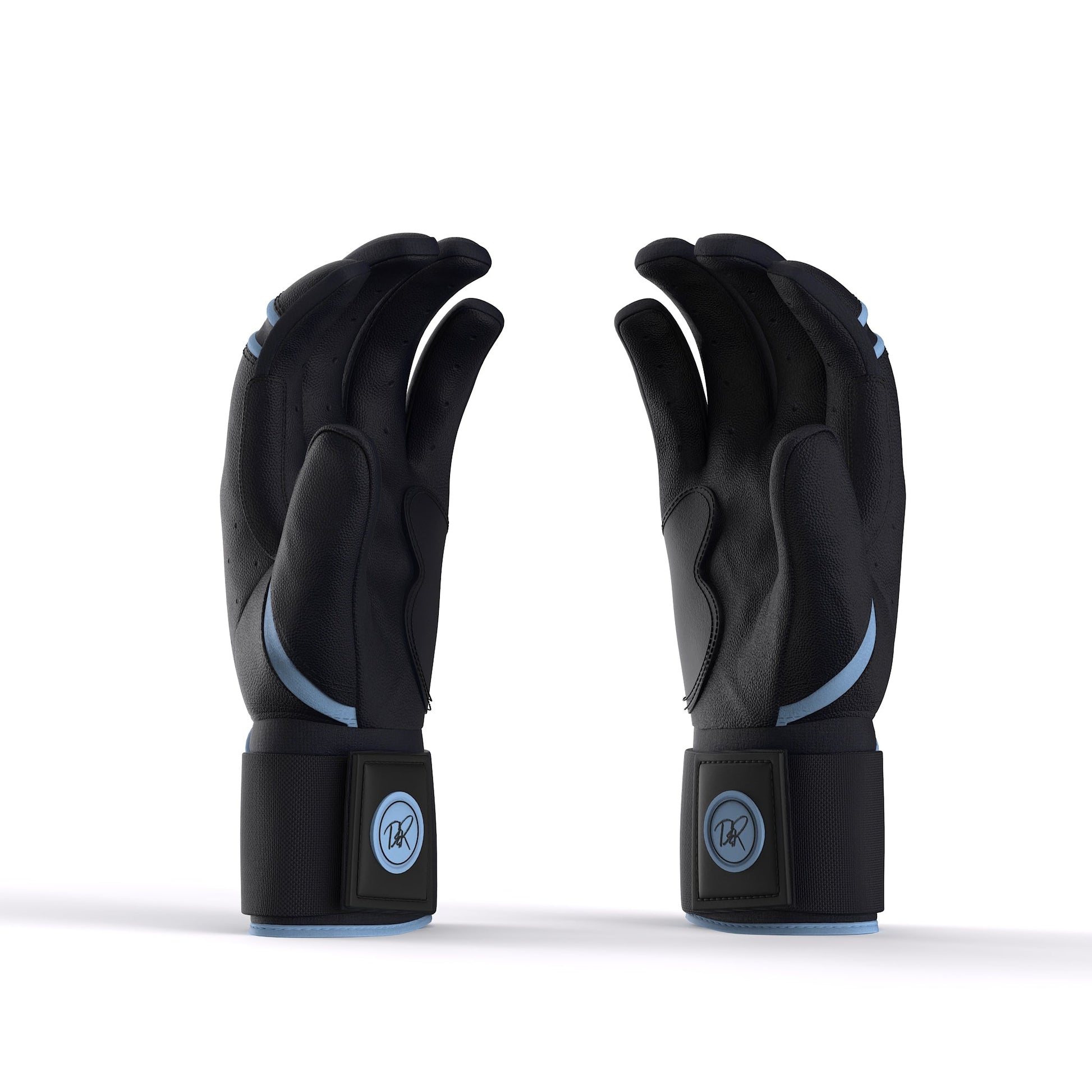 Drip & Rip™ "Baller" Series Premium Leather Long Cuff Batting Glove Black Ice - Drip & Rip