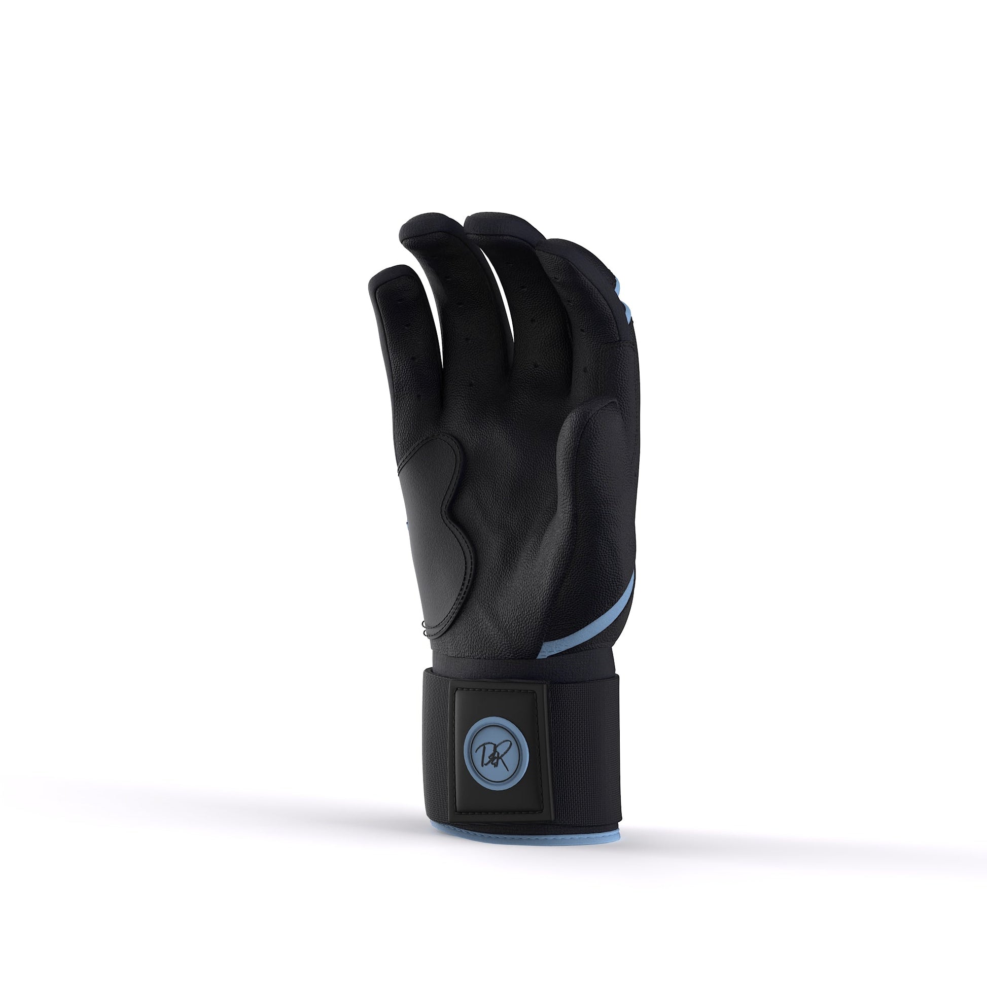 Drip & Rip™ "Baller" Series Premium Leather Long Cuff Batting Glove Black Ice - Drip & Rip