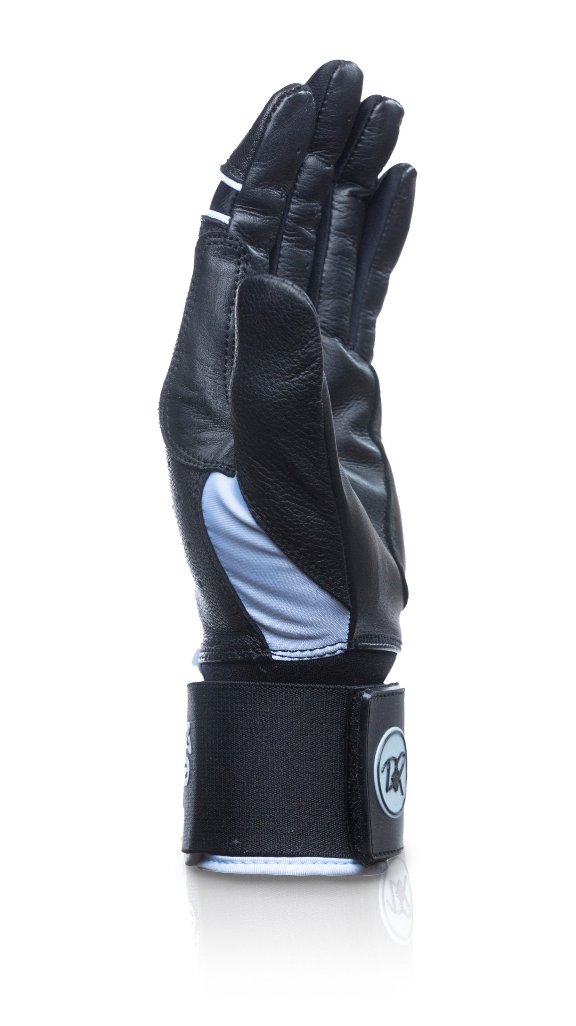 Drip & Rip™ "Baller" Series Premium Leather Long Cuff Batting Glove Black Ice - Drip & Rip