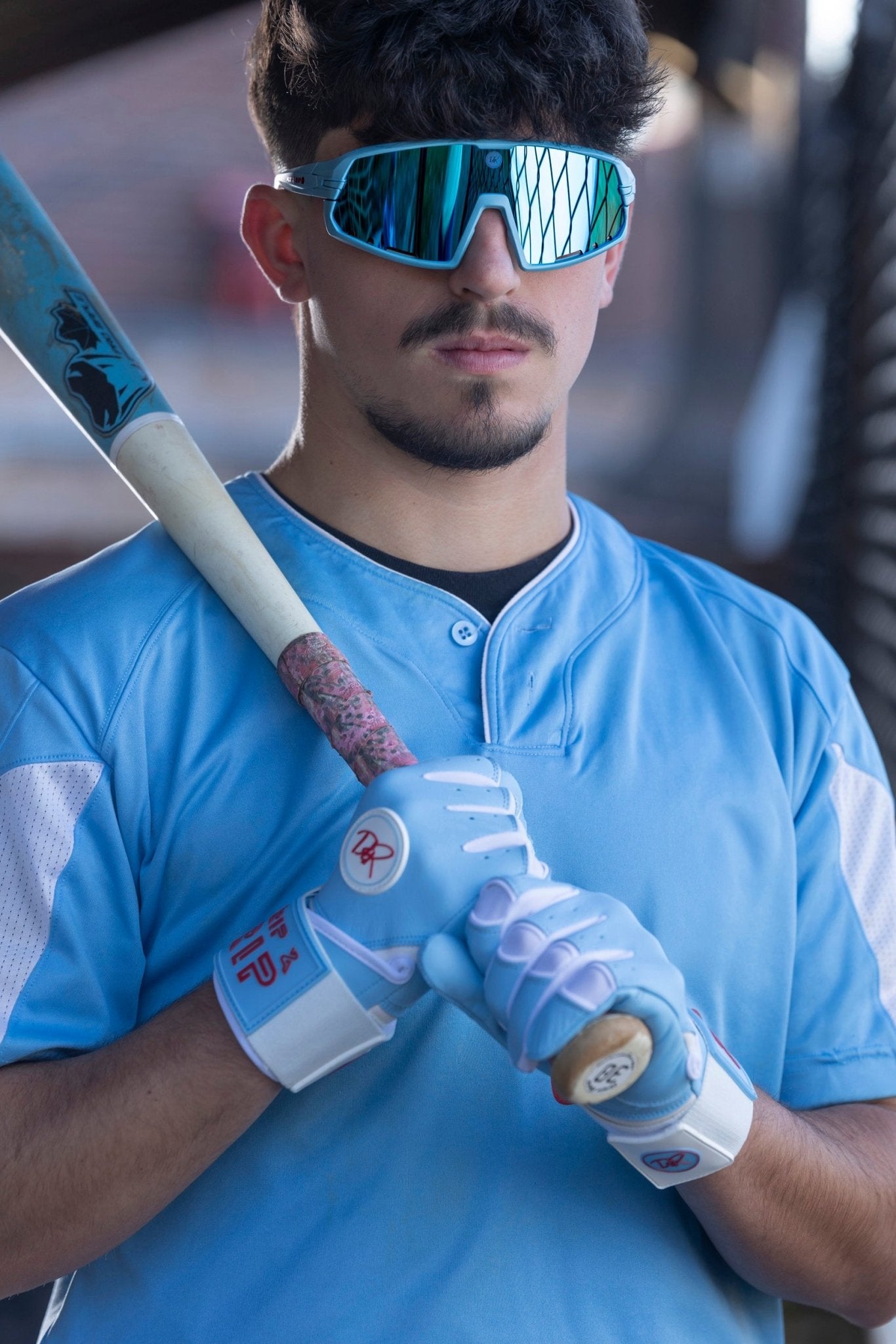 Drip & Rip™ "Baller" Series Premium Leather Long Cuff Batting Glove Cotton Candy - Drip & Rip