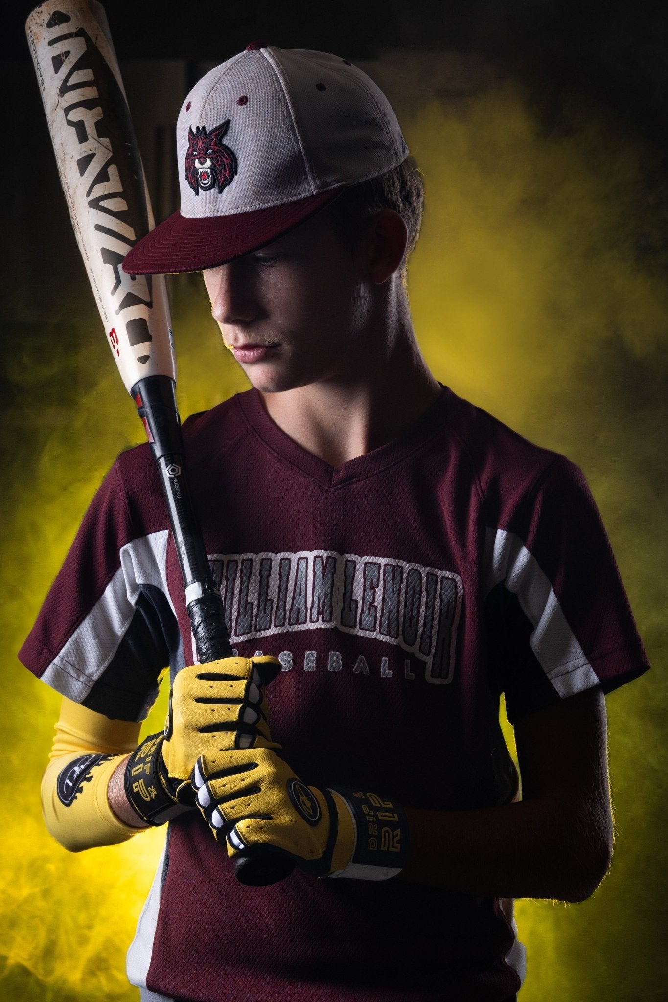 Pro Long Cuff Leather Batting Gloves | Phillips Series - BRUCE BOLT