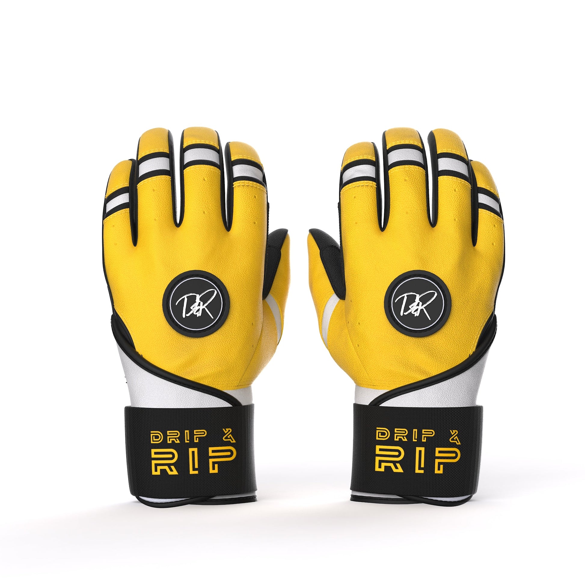 Drip & Rip™ "Baller" Series Premium Leather Long Cuff Batting Glove Danger Zone - Drip & Rip