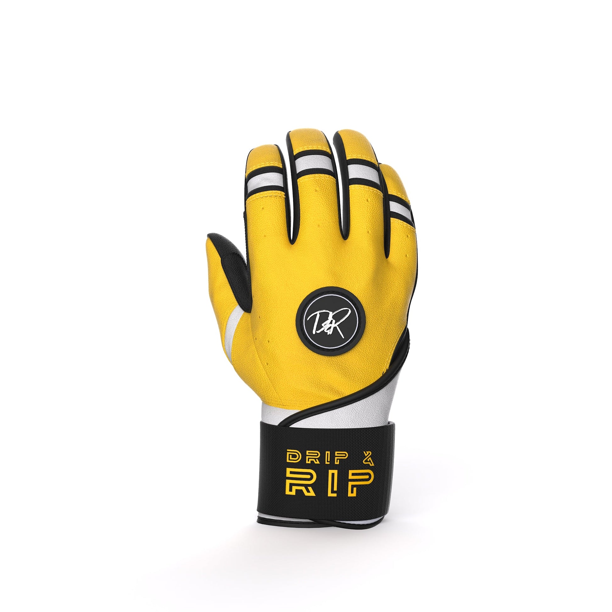 Drip & Rip™ "Baller" Series Premium Leather Long Cuff Batting Glove Danger Zone - Drip & Rip
