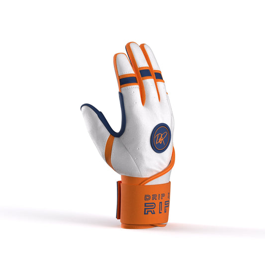 Drip & Rip™ "Baller" Series Premium Leather Long Cuff Batting Glove Freezer Burn - Drip & Rip