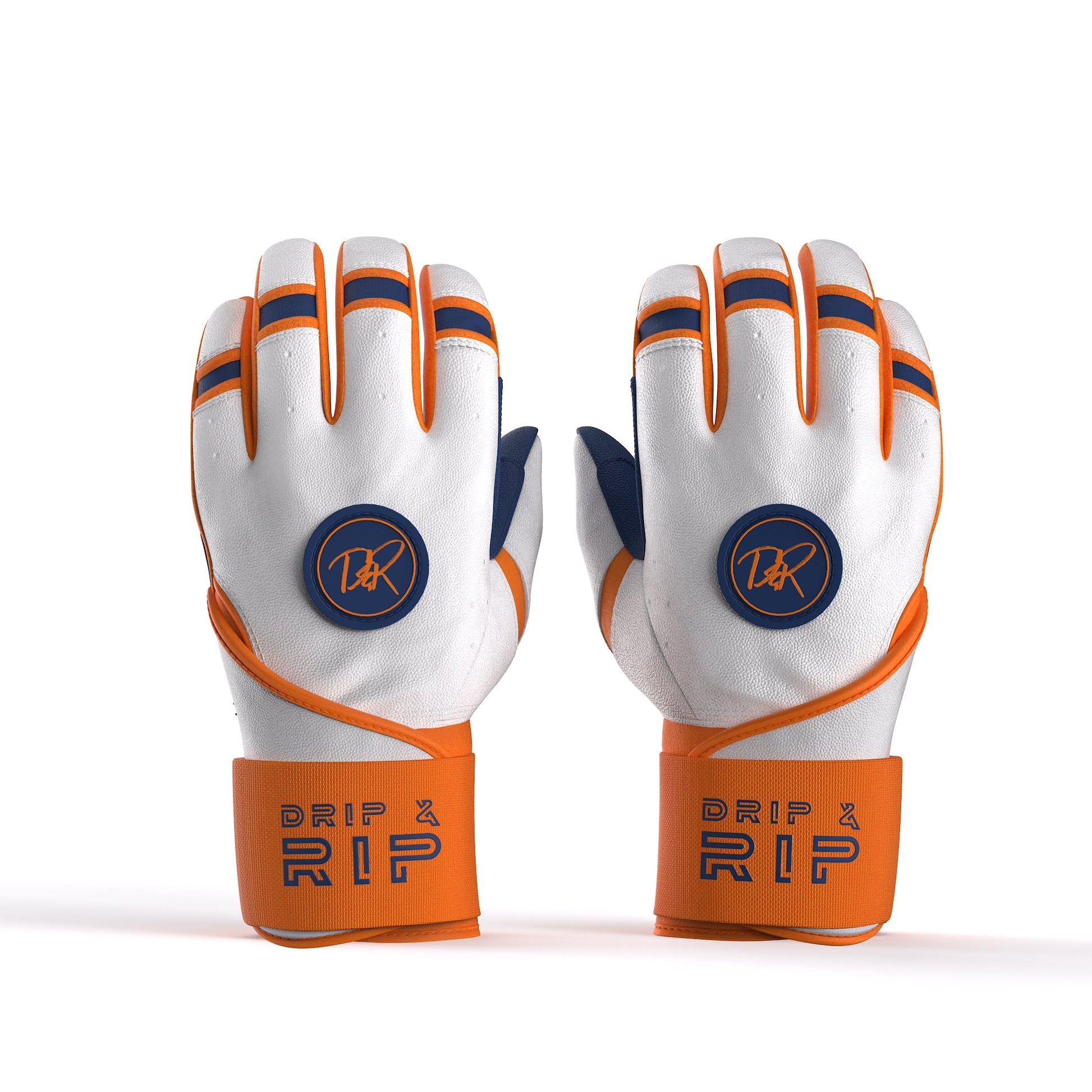 Drip & Rip™ "Baller" Series Premium Leather Long Cuff Batting Glove Freezer Burn - Drip & Rip