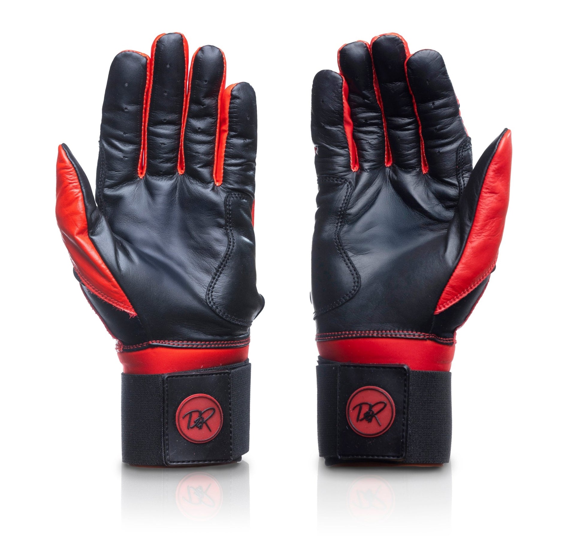 Drip & Rip™ "Baller" Series Premium Leather Long Cuff Batting Glove Magma - Drip & Rip