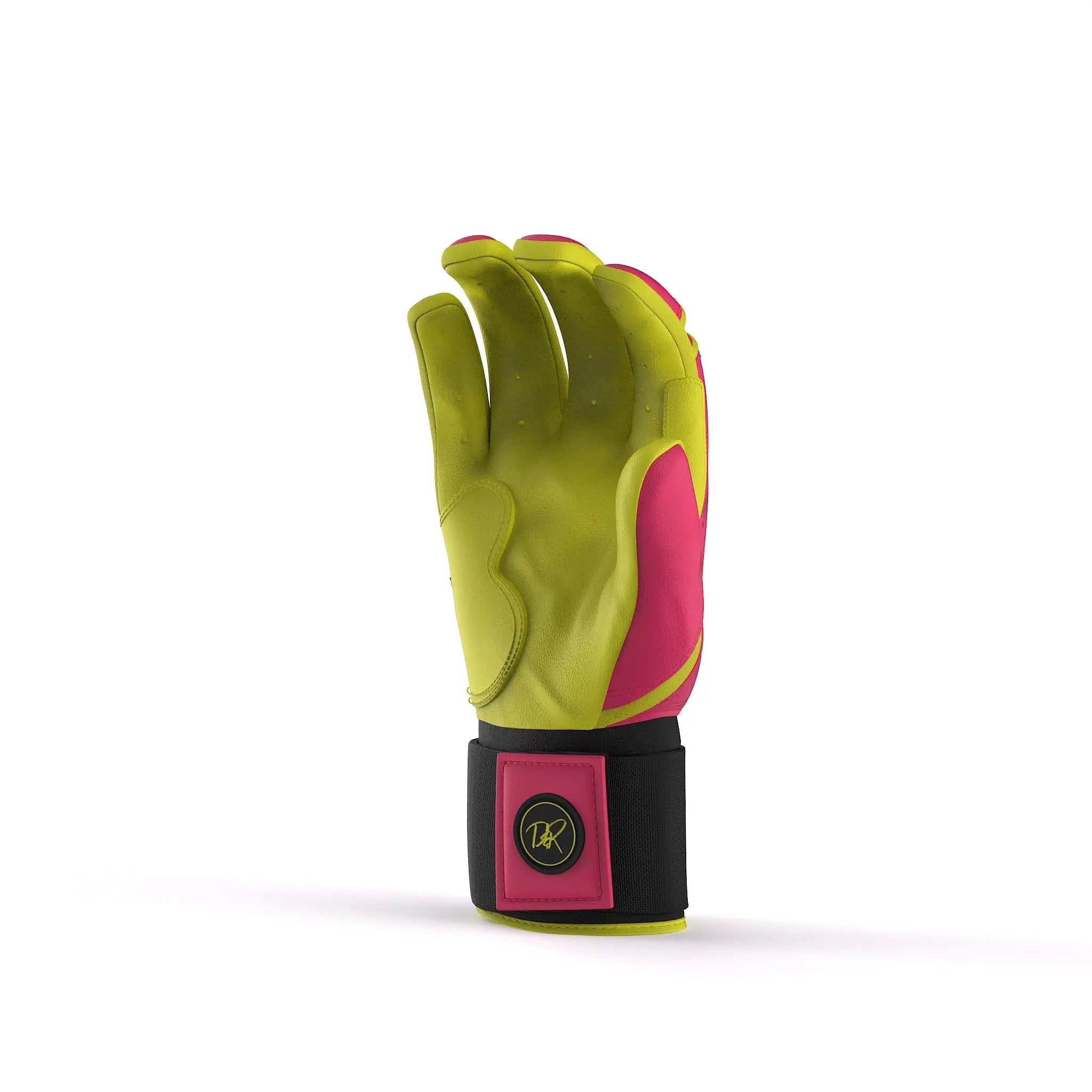 Drip & Rip™ 'Baller' Series Premium Leather Long Cuff Batting Glove Pink Lemonade - Drip & Rip