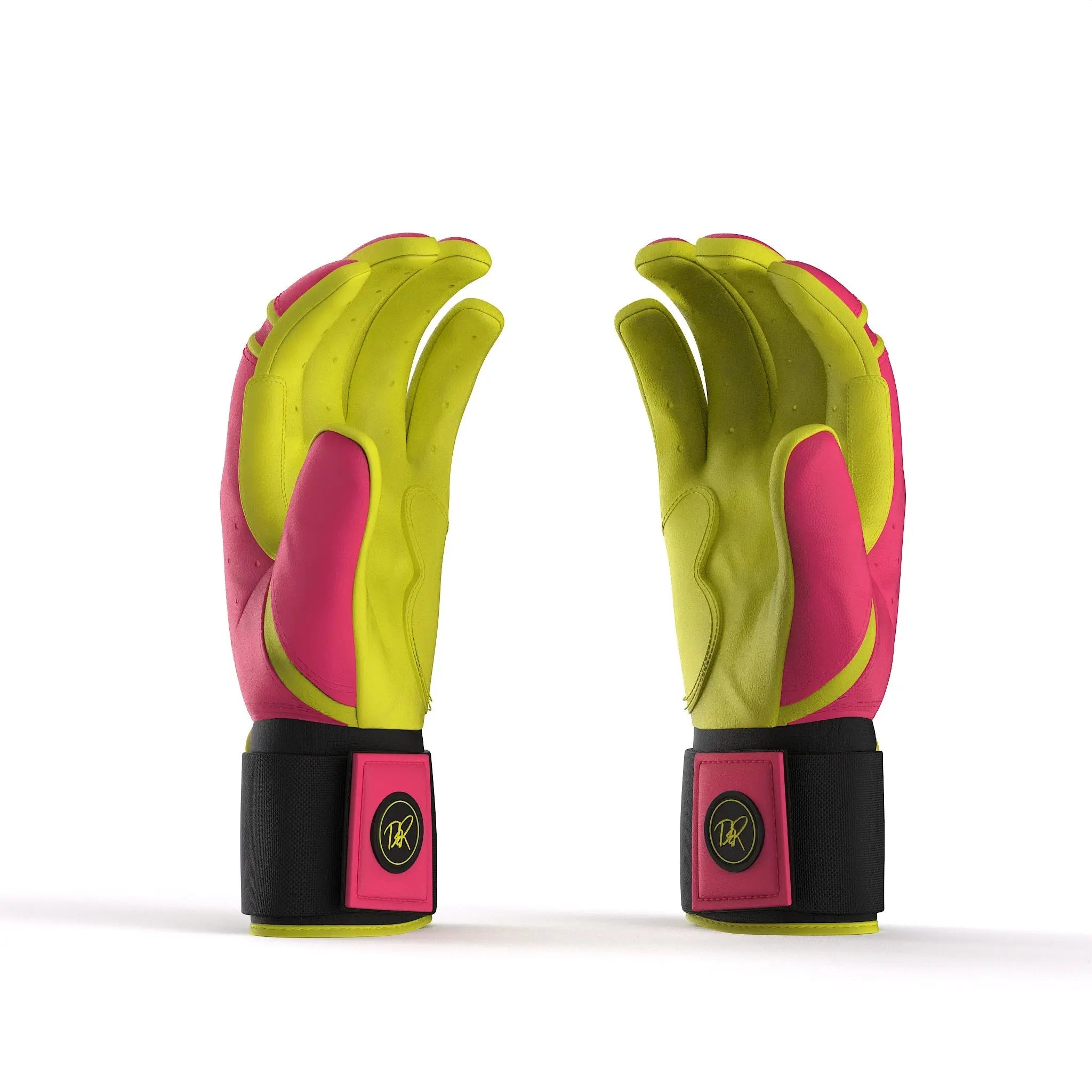Drip & Rip™ 'Baller' Series Premium Leather Long Cuff Batting Glove Pink Lemonade - Drip & Rip