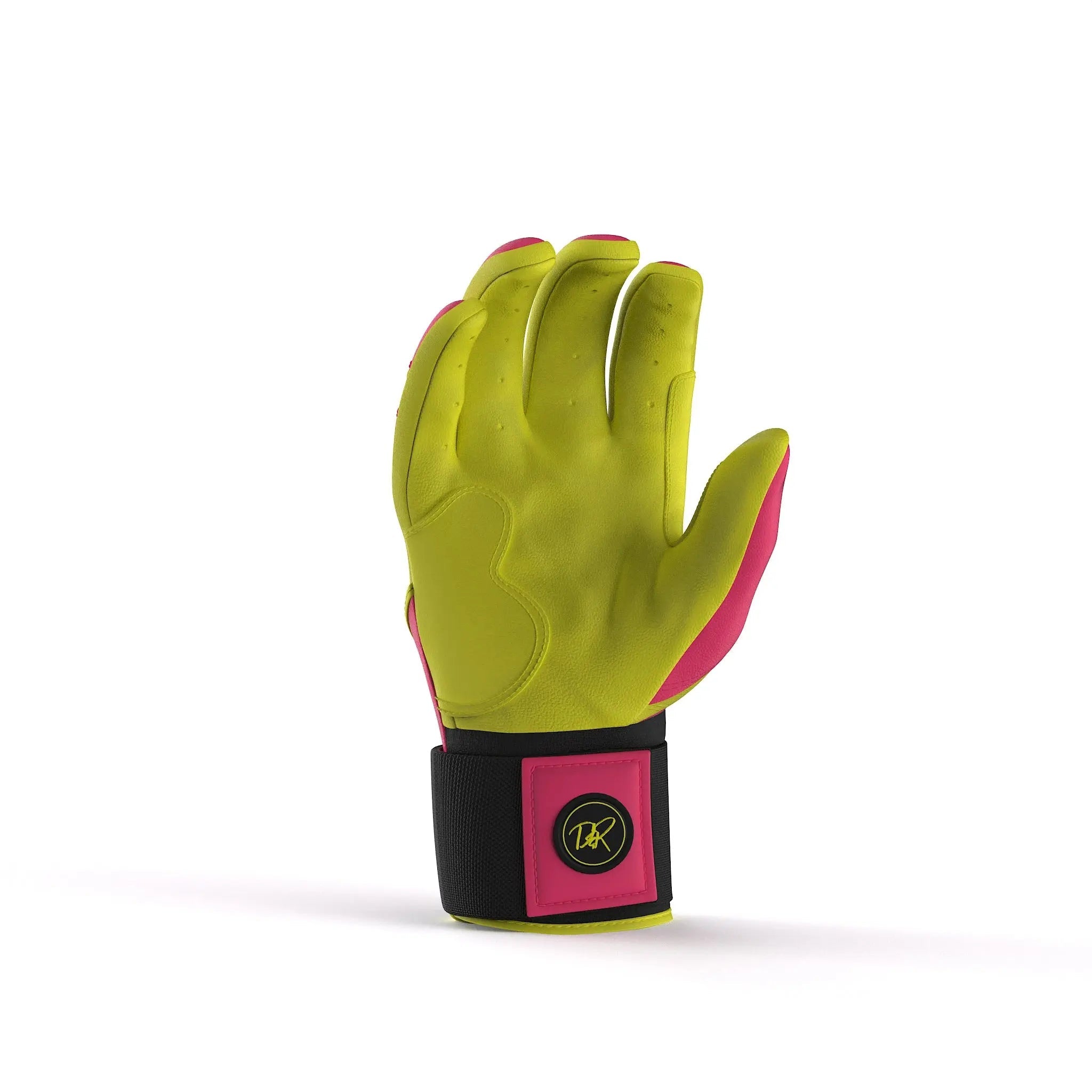 Drip & Rip™ 'Baller' Series Premium Leather Long Cuff Batting Glove Pink Lemonade - Drip & Rip