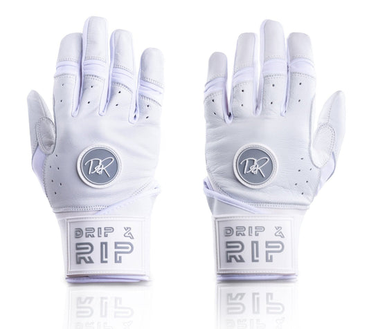 Drip & Rip "Baller" Series Premium Leather Long Cuff Batting Glove Specter - Drip & Rip