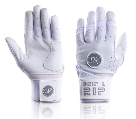 Drip & Rip "Baller" Series Premium Leather Long Cuff Batting Glove Specter - Drip & Rip