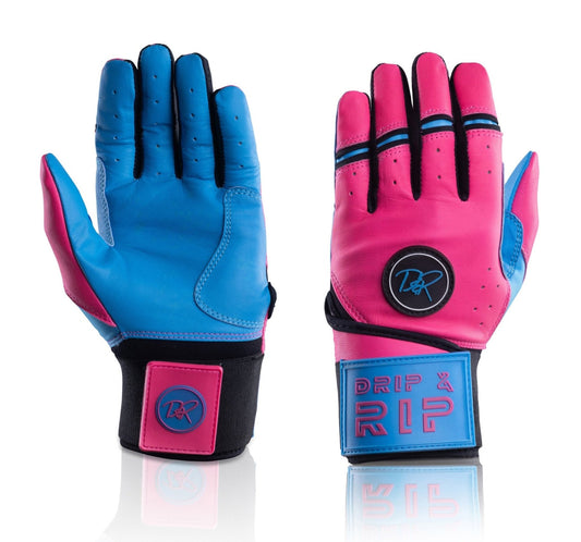 Drip & Rip "Baller" Series Premium Leather Long Cuff Batting Glove Vice Vice Baby - Drip & Rip