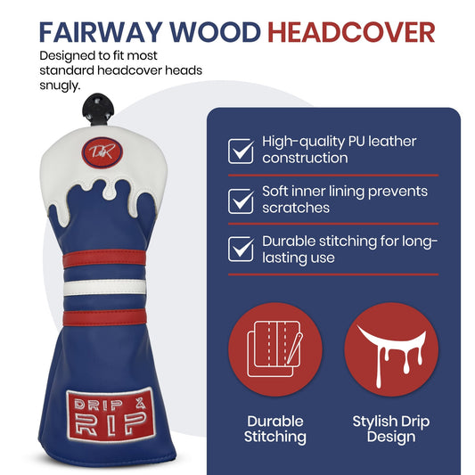 Drip & Rip™ Bomber Series Flags Fairway Wood Headcover - Drip & Rip