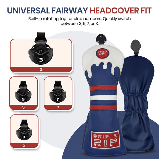 Drip & Rip™ Bomber Series Flags Fairway Wood Headcover - Drip & Rip