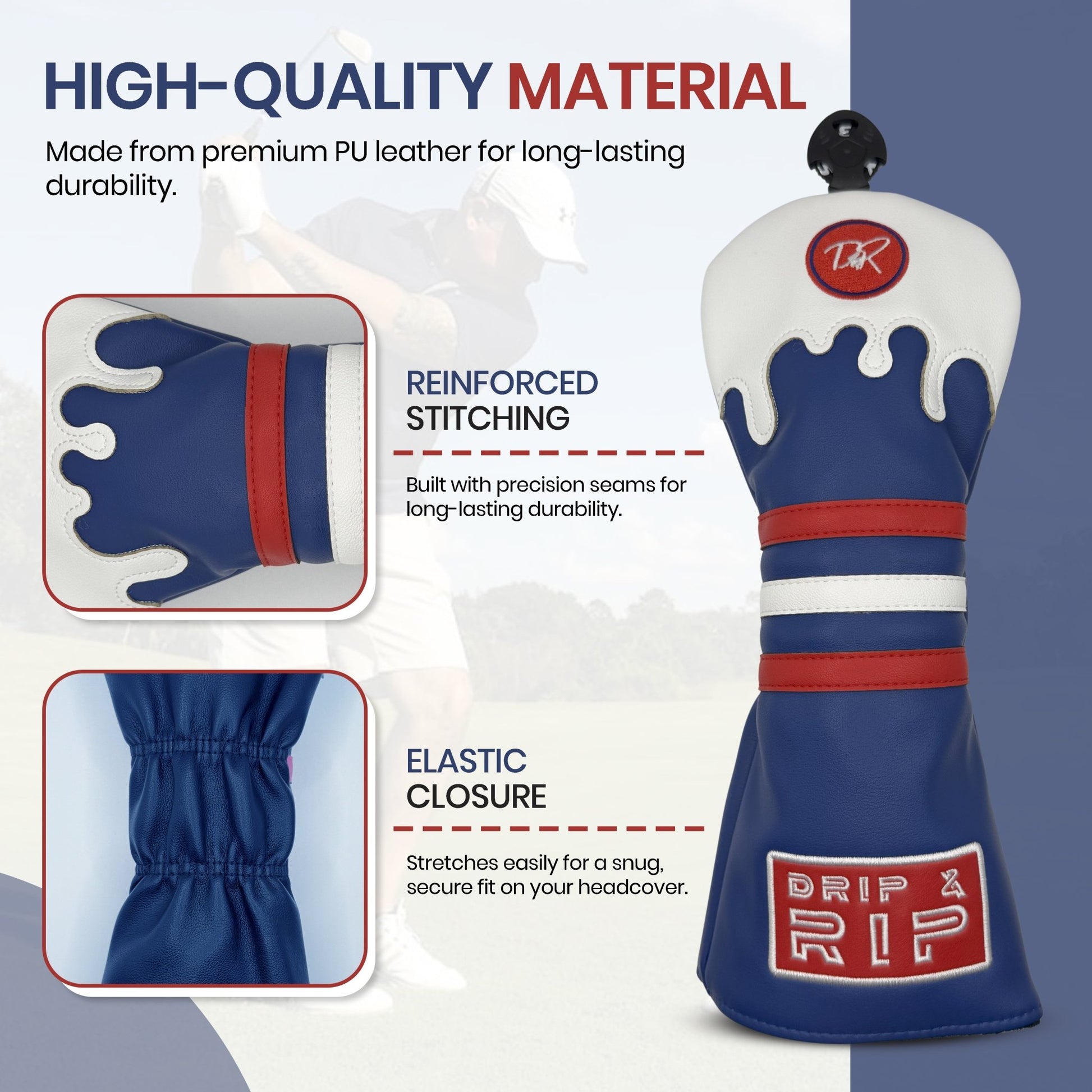 Drip & Rip™ Bomber Series Flags Fairway Wood Headcover - Drip & Rip